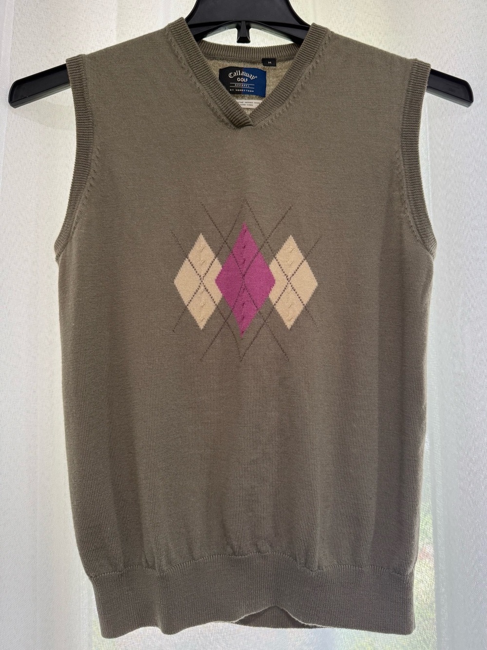 Callaway Golf x Nordstrom Women’s Merino Wool Argyle Sweater Vest Size M